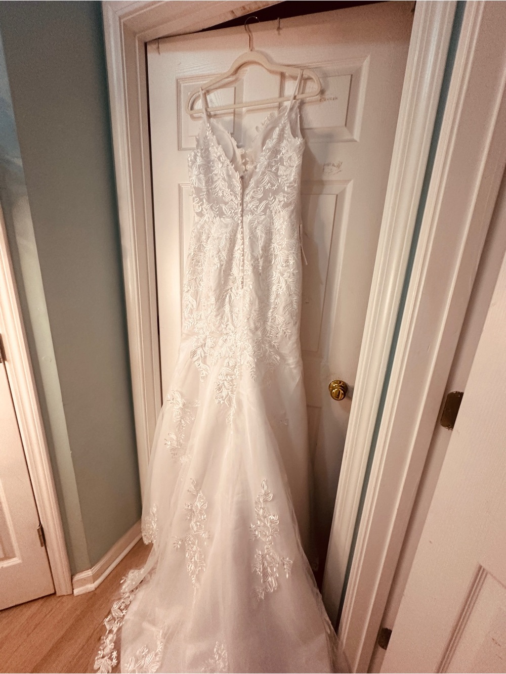 White Bridal Lace Wedding Dress - Unbranded Size 14